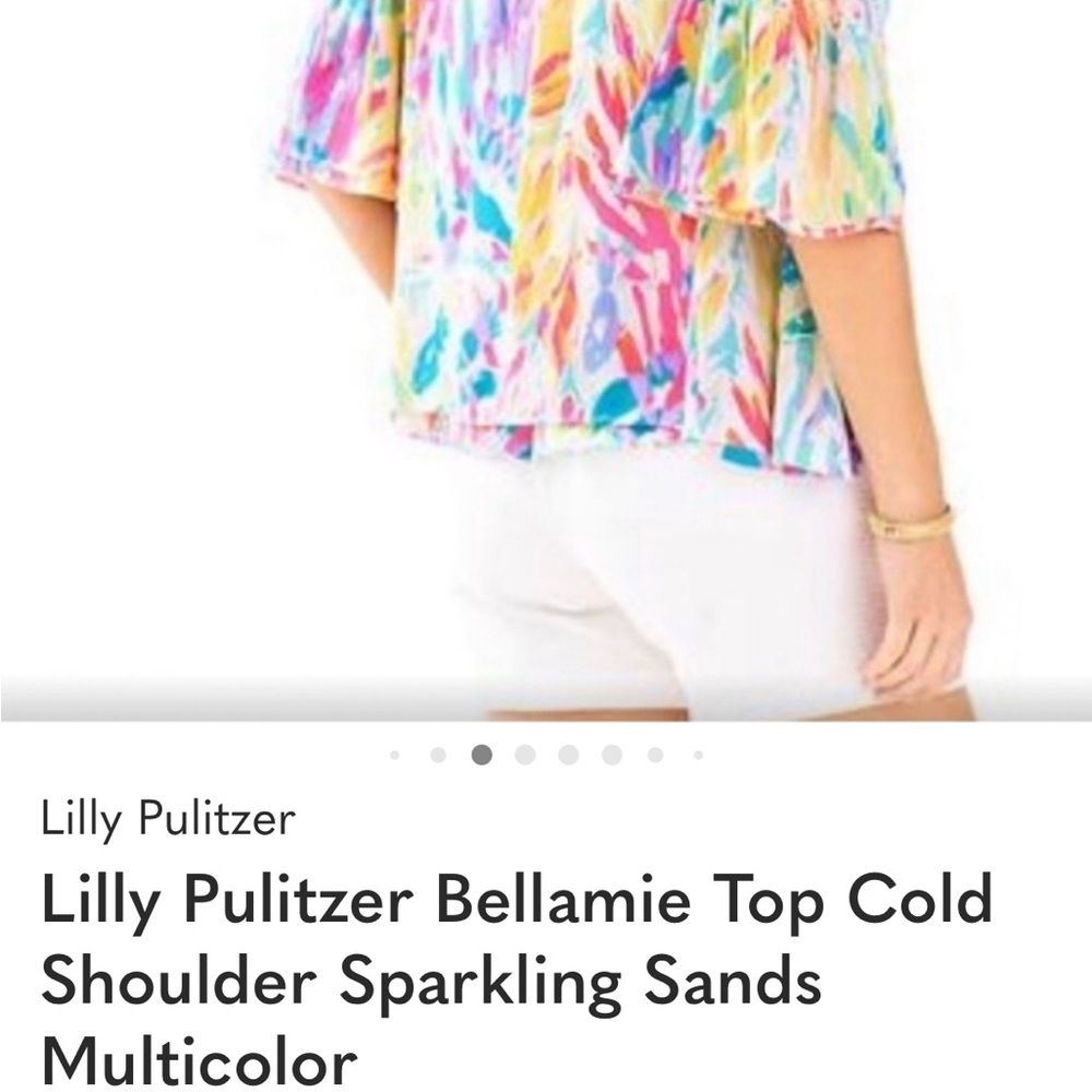 Lilly Pulitzer bright and beautiful Cold-Shoulder Top. XL, excellent condition - Picture 4 of 6